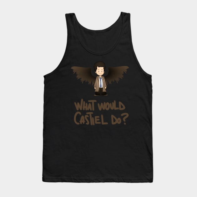 What would Castiel do? (brown version) Tank Top by ArryDesign